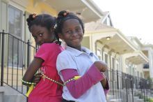 Two girls playing