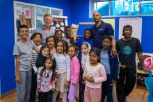 Shaun Donovan with Essex House afterschool program in Takoma Park, Maryland