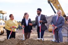 Janine Lind at groundbreaking in Baltimore