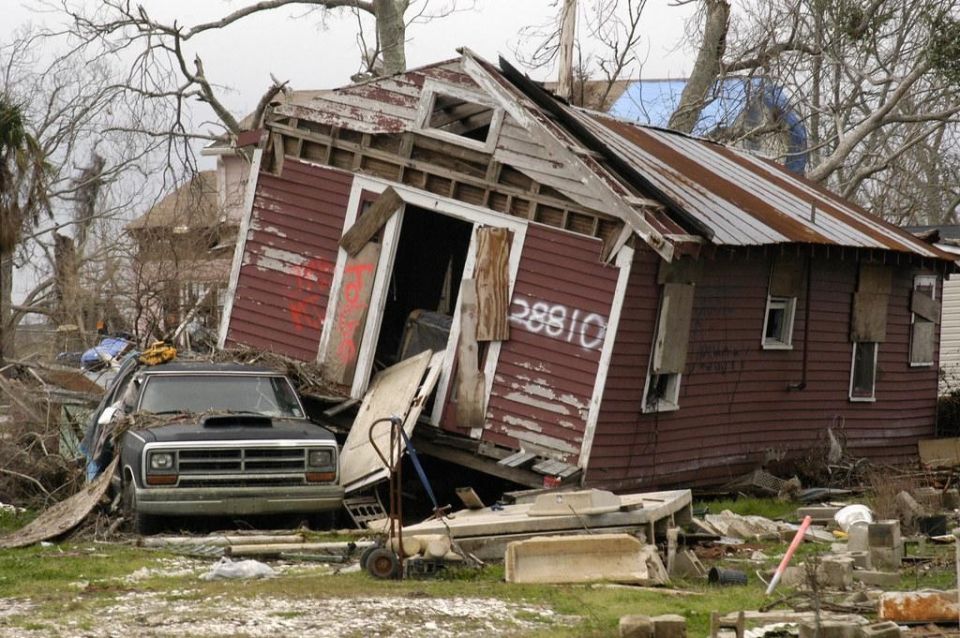 Home destroyed by Hurricane Katrina New Orleans