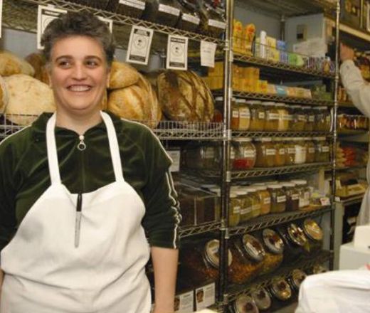 Woman working at a grocery store