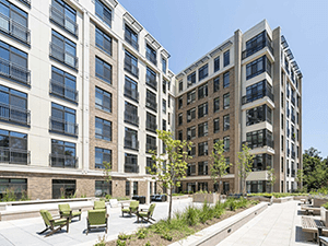 Buildings at Lake Anne House with an outdoor patio