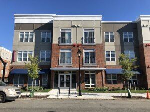 Front entrance and buildings at Van de Vyer Apartments