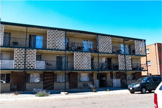 Three-story apartment building